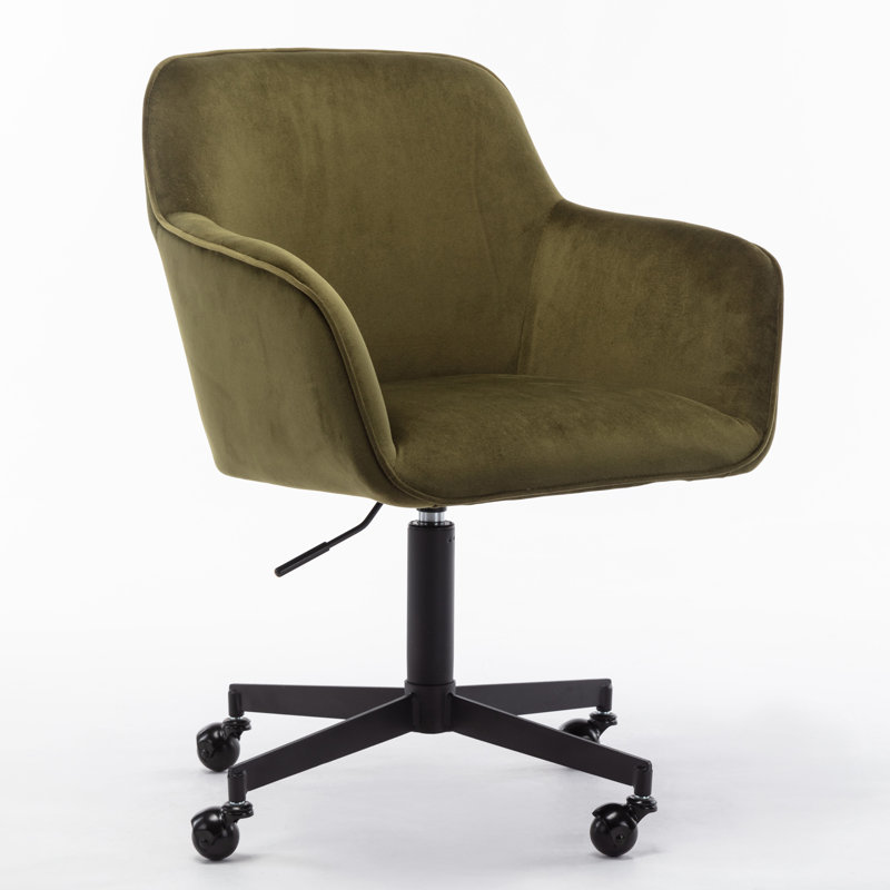 Chaise de bureau Brisbane, Velours vert olive