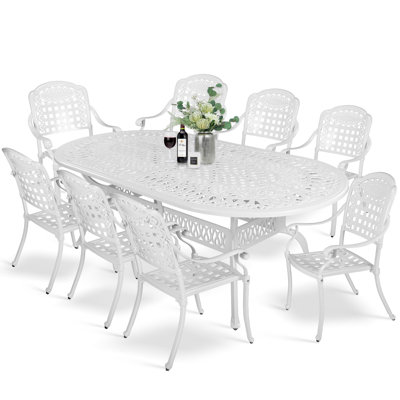 8 - Person Patio Dining Set with Oval Table