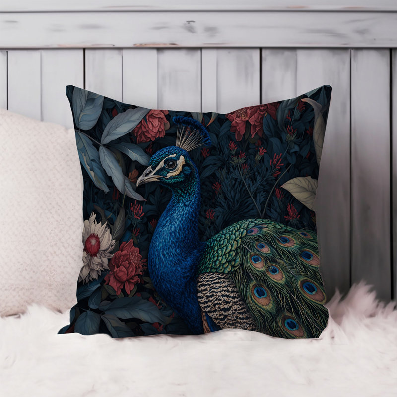 Animals William Morris - Peacock Pattern IV Cottage Throw Pillow Cover, 18x18
