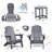 Folding Outdoor Adirondack Chair Set Of 2 And Table Set,HDPE All-Weather Folding Fire Pit Chair,  Ergonomic Design Patio Lawn Chair For Outside Deck Garden Backyardf Balcony-1601105505