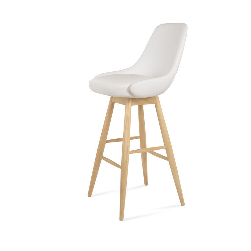 Tabouret de bar et de comptoir Gazel Baba, Tabouret de bar (siège d'une hauteur de 29,5 po), Blanc