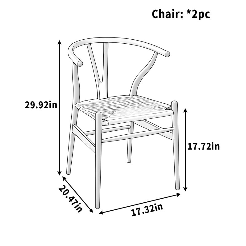 Solid wood dining chair comfortable back