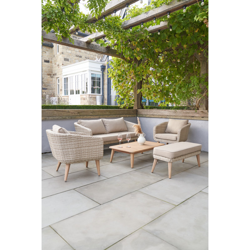 Cambrai Wicker 6 - Person Garden Lounge Set with Cushions