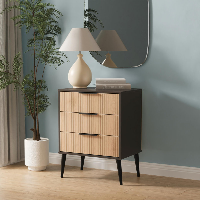 Bisceglia 58 cm W Chest of 3 Drawers, Grey