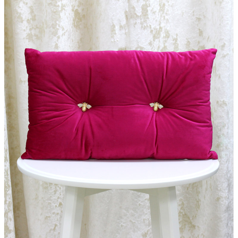 Rectangular Throw Cushion, Fuchsia Pink