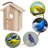 2 Pack Window Bird Houses For Outside With Suction Cups,See Through Wooden Birdhouses With Pole For Windows,Can Painting Bird Nesting Box For Bluebird Finch Chickadee,Clear Birds Feeder