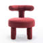 Fauteuil demi-tonneau en velours Bula-295063042