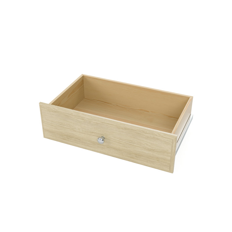 Tiroir à quadrillage en bois manufacturé, Blond miel, H 8 po x l 24 po x P 14 po