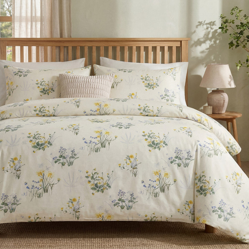 Ensemble de housse de couette pour très grand lit, ensemble de housse de couette 100% sergé 100% coton Wildflower Botanical Floral