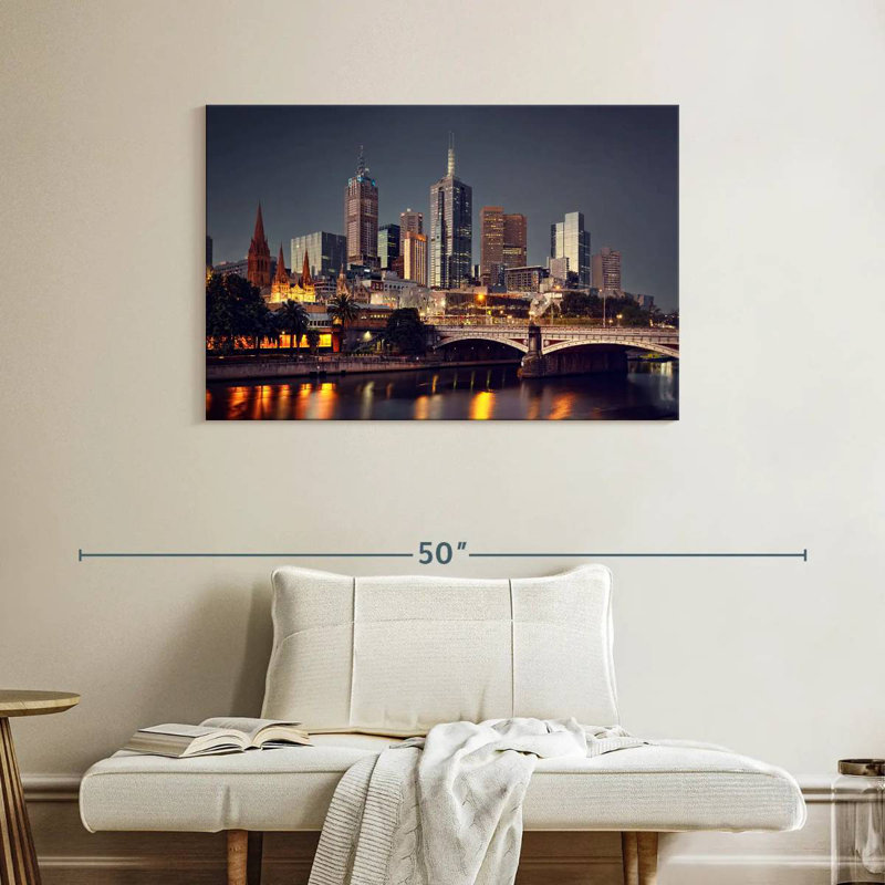 Rorry Melbourne Night Skyline, 26" H x 39" W