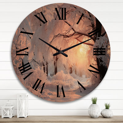 Horloge murale paysage d'hiver
