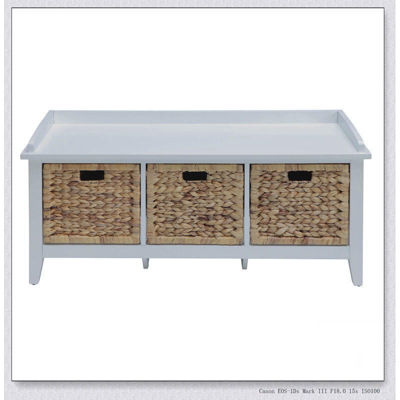 Banc beige et blanc avec 3 tiroirs
