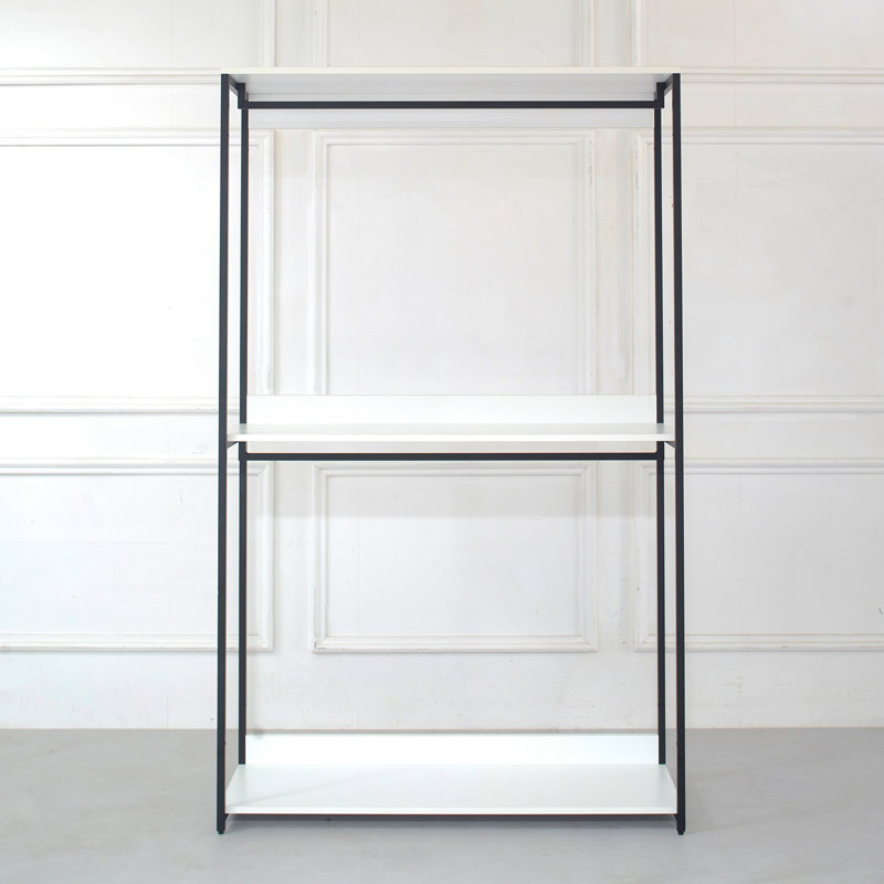 Monica 47" Farmhouse Wood Walk-In Closet Organizer With One Shelf, White