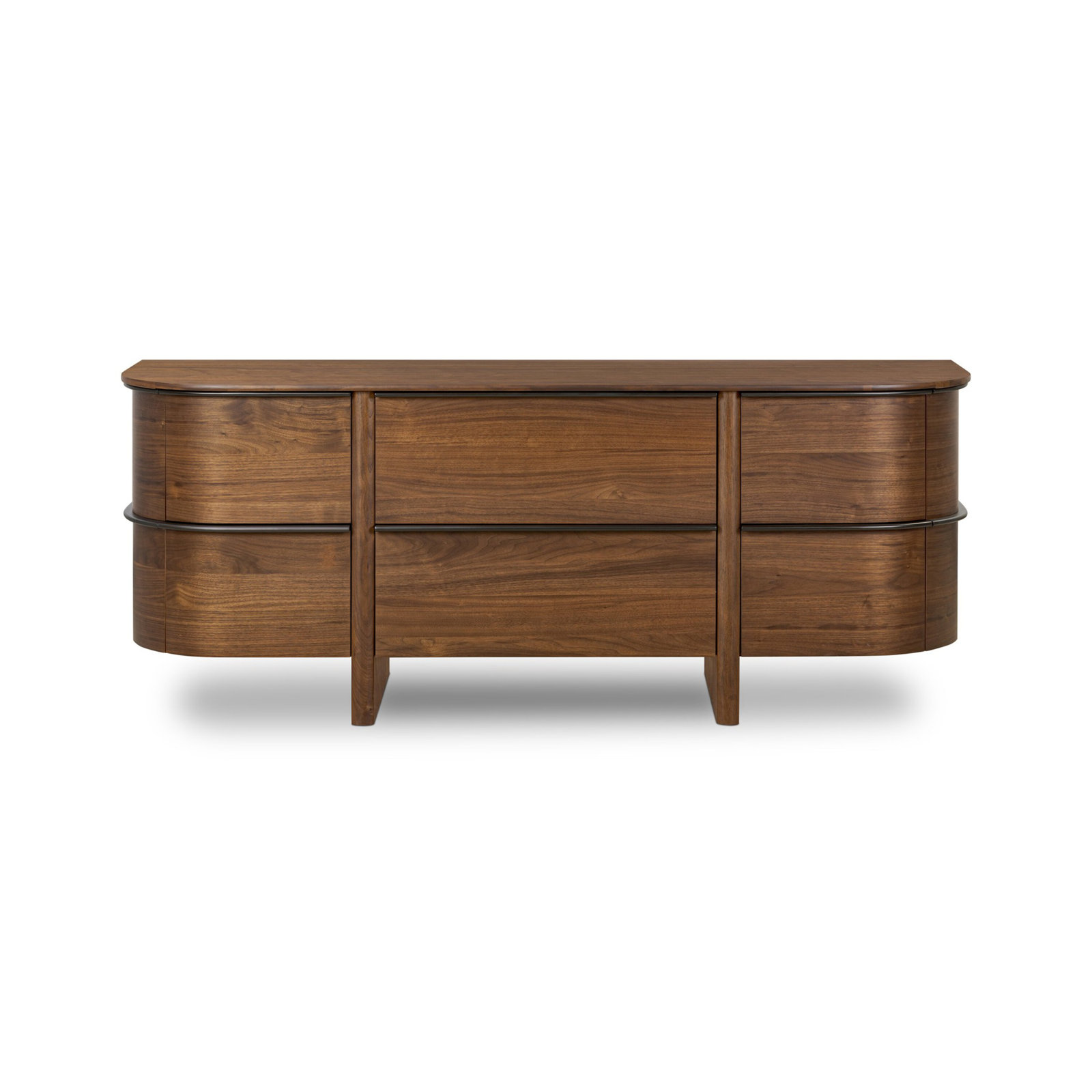 Topsham 6 Drawer Dresser-Dark Brown Walnut Veneer