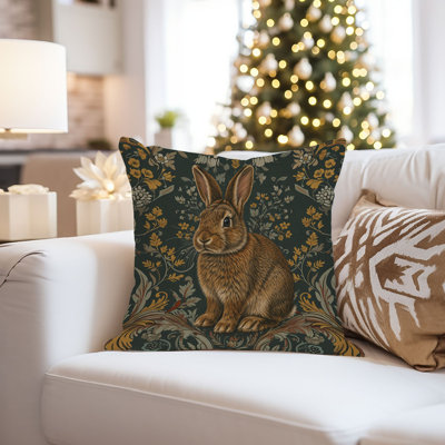 Housse de coussin animaux animaux William Morris - Bunny Rabbit IV Cottage