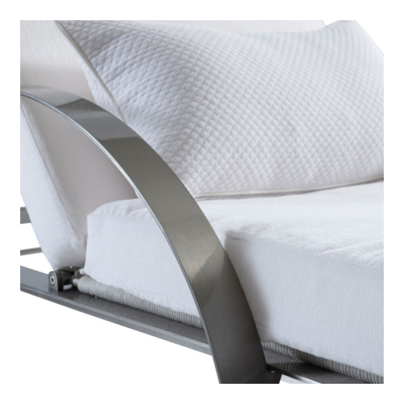Malibu 87.5" Long Single Chaise with Cushions, White Sunbrella 6063-000