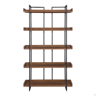 Bookshelf, Wooden, Iron Frame, Light Brown