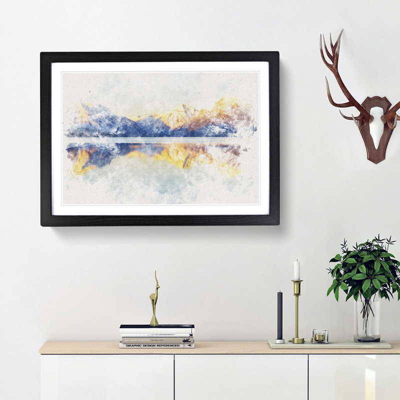 Sunlight over Lake McDonald - Picture Frame Graphic Art Print, Black Framed, 33cm H x 45cm W x 2cm D