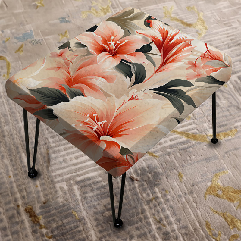 Delicate Neutrals Tropical Pattern I - Tropical Rectangle Ottoman