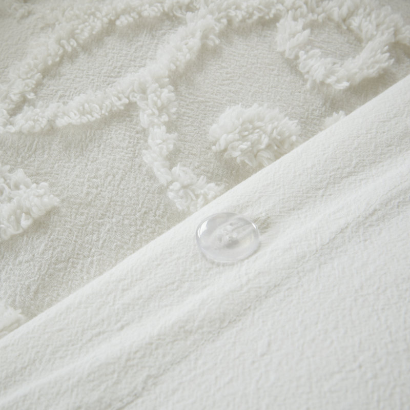 Amber Floral Medallion Full/Queen Cotton Chenille Duvet Cover Set