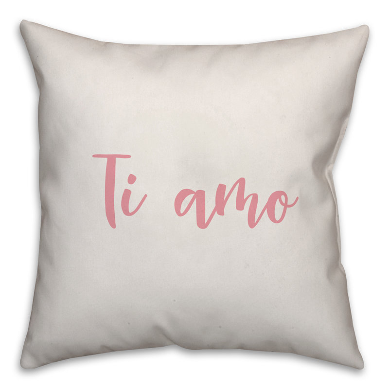  Coussin Ti Amo, Coussin décoratif, Blanc / rose