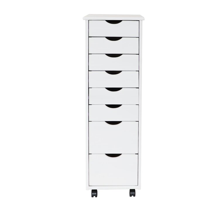 Rebrilliant Case 8 Drawer Rolling Storage Chest, White