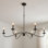 Lustre 6 lumières Meridian en noir mat