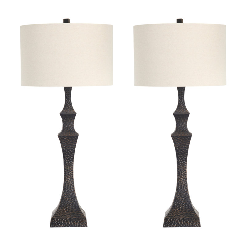 35.75" Resin Table Lamp With Oat Shade