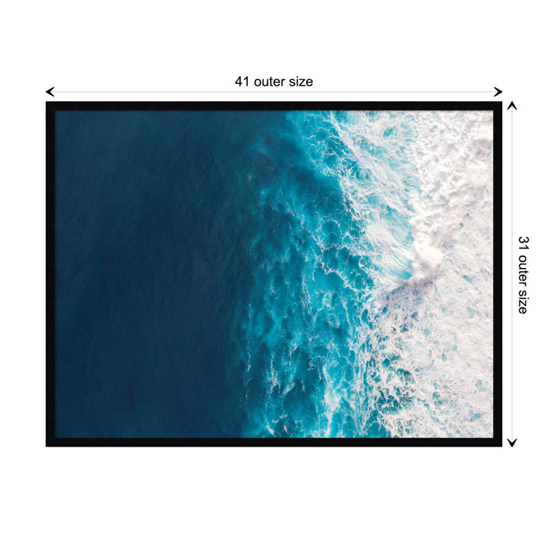 Seascape Of Splashing Waves by The Creative Bunch Studio, Black, 31" H x 41" W x 1" D