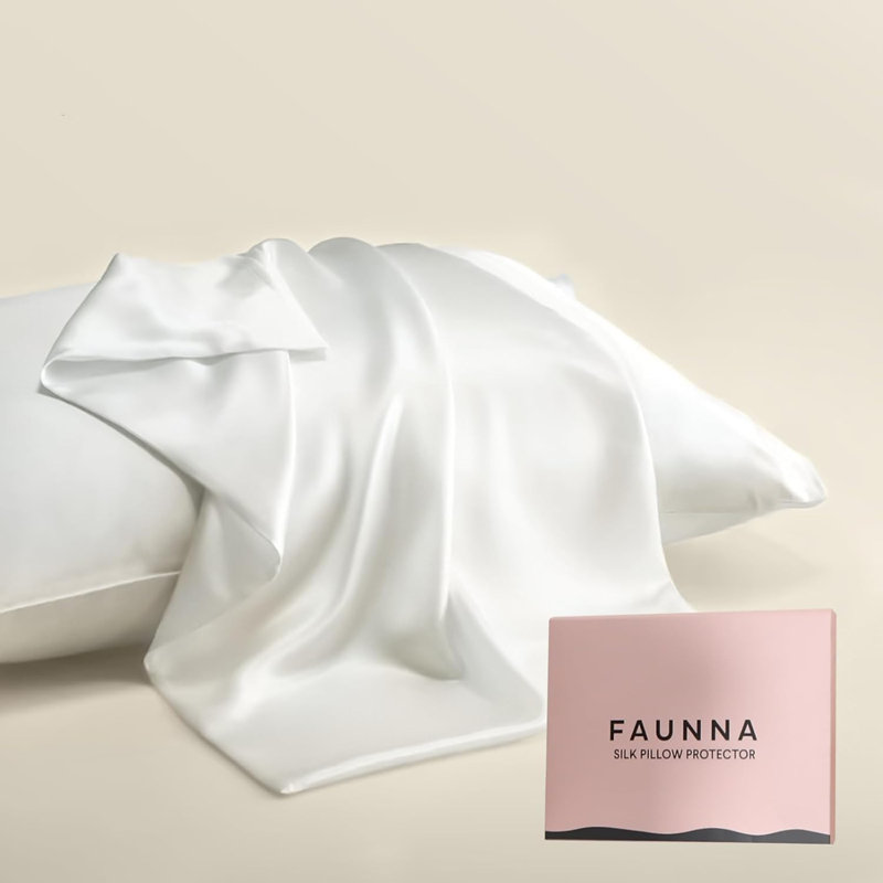 FAUNNA Standard Size Pure Mulberry Silk Pillowcase, 22 Momme 6A Grade - Luxury Beauty Sleep, Anti-Aging For Hair & Skin, 20" X 26", 1 Piece