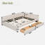 Lit plateforme tapissier moderne avec USB et 2 tiroirs-854396113