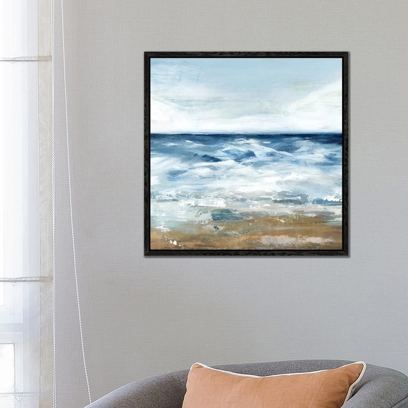 Blue Ocean II by Isabelle Z - Painting on Canvas, 66.04 cm H x 66.04 cm W, Black Framed