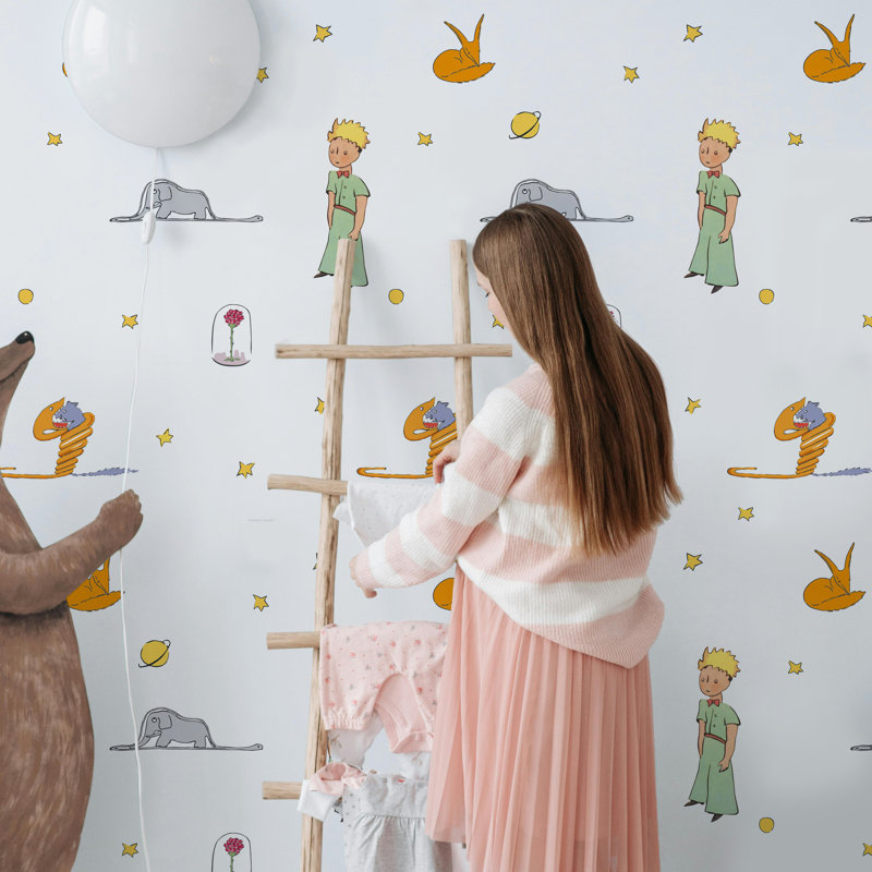 The Little Prince Wallpaper, White Icons Nursery Kids