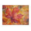 Feuille d'érable d'automne I - impression sur bois de feuilles - sur bois de pin naturel-340321471