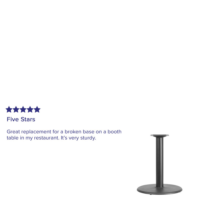 Black Cast Iron Round Dining Table Base, 30" Height