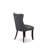 Denison Parson Dining Chairs - Button Tufted Nailhead Platinum Gray Polyester Fabric Padded Chairs, Set of 2, Mahogany-210702700