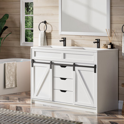 Base de meuble-lavabo simple 48 po moderne seulement, lavabo non inclus