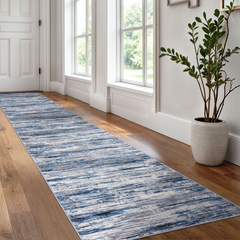 Modern Abstract 2x12 Washable Runner Rugs for Hallways Soft Non Slip Long Indoor Runners for Bedroom Kitchen Entryway 