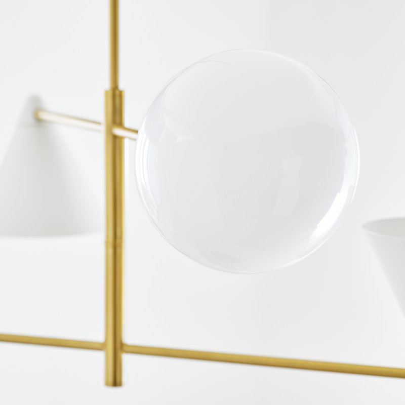 Cosmo 4 - Light Chandelier, White/Black, 16.12" H x 36" W x 36" D