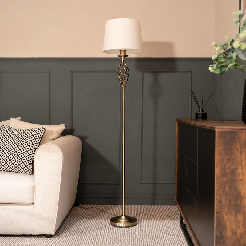 Angelyse 151.5cm Traditional Floor Lamp, Antique Brass