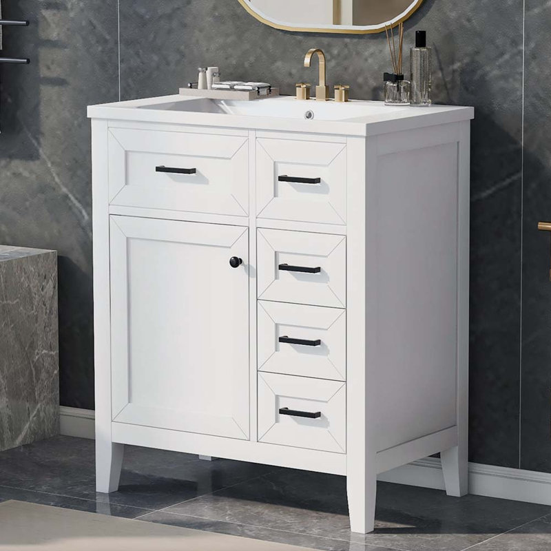 Meuble-lavabo 30 po avec lavabo, Blanc