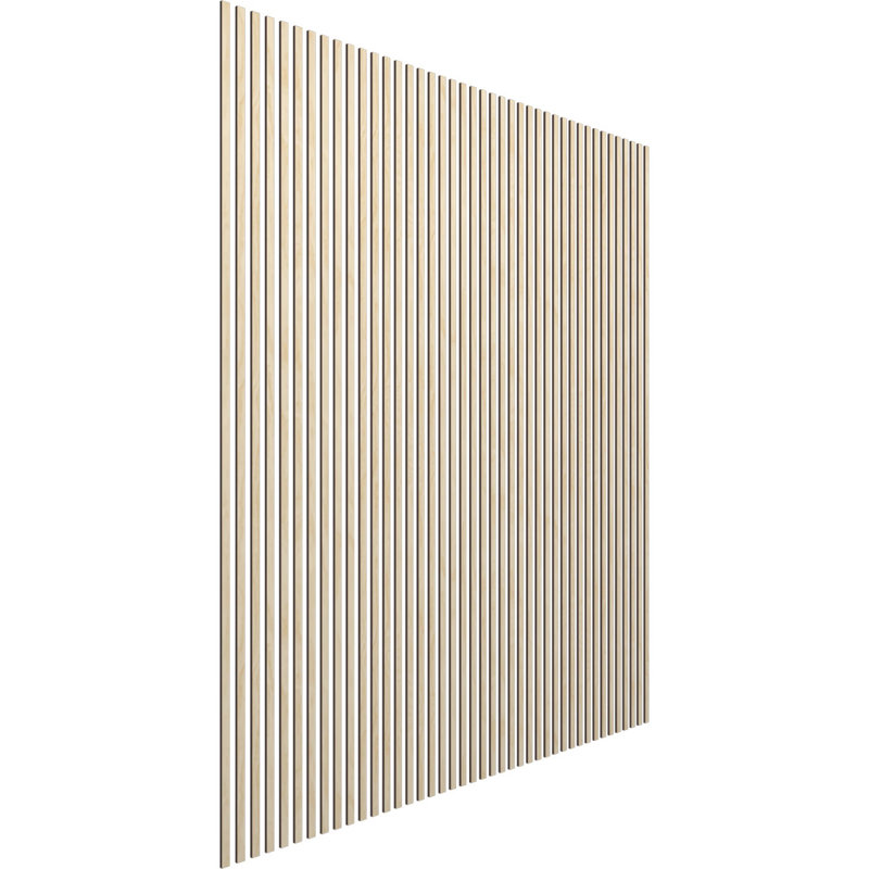 Ensemble de panneaux muraux réglables à lattes de bois, L 83 po x H 94 po x P 0,375 po, Bouleau