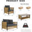 Mobilier d'extérieur avec coussins moelleux et pelucheux - Table basse en verre trempé noir de qualité Enjoy