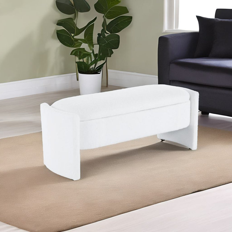 Storage Ottoman Bench, White