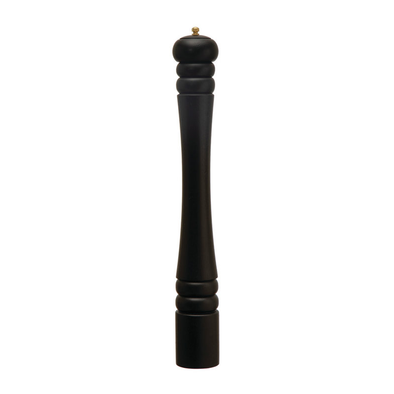 Modern Matte Black Wood Pepper Mill, 20-inch