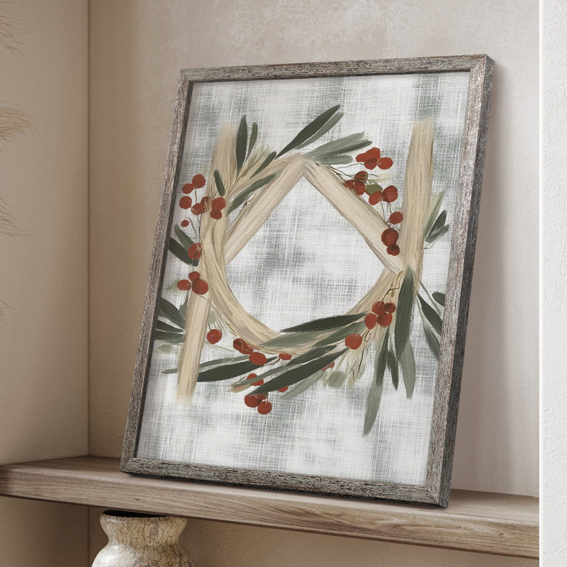 «Christmas Holiday Art CCXCV», reproduction d'art encadrée - bois massif, H 21 po x l 17 po