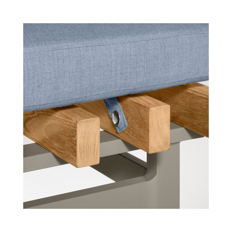 Perch Outdoor Teak Ottoman, Toohey Charcoal, Charcoal