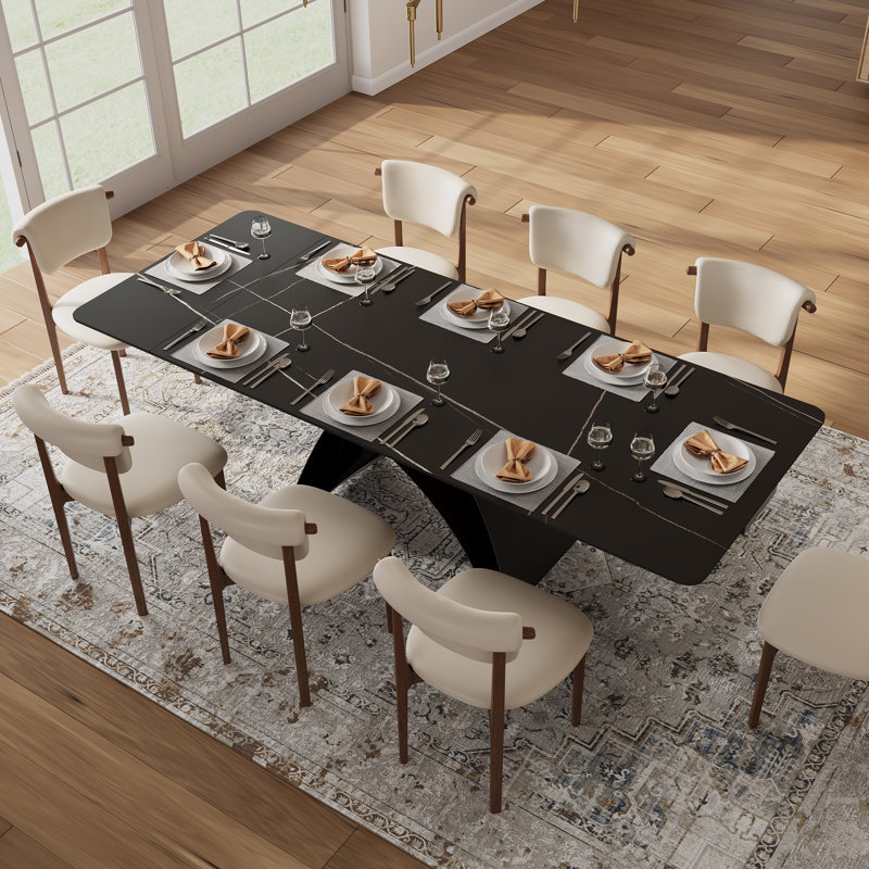 Ensemble de table de salle à manger extensible de 63 à 94,5 po avec 8 chaises