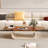 Simple light luxury oval glass coffee table-105170399