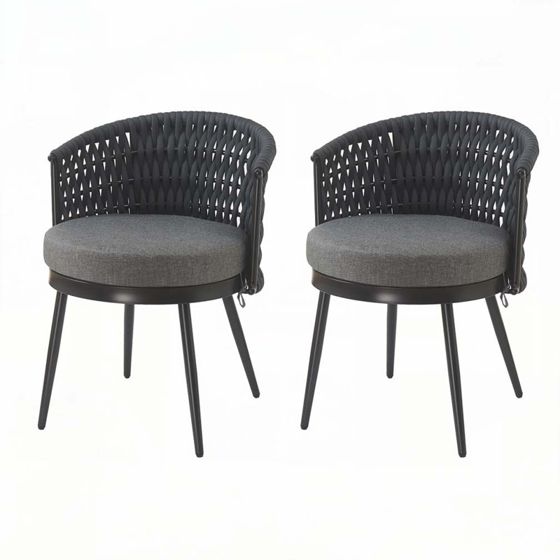 Outdoor Patio Dining Chair, Dark Gray